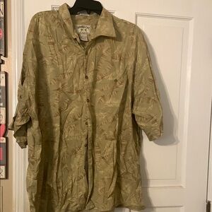 Tommy Bahama Olive Green Leaf Print Shirt